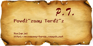 Povázsay Teréz névjegykártya